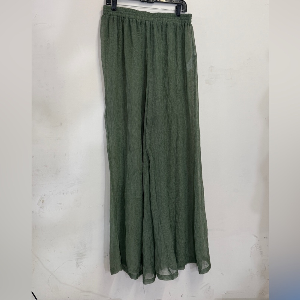 Nasty gal Plisse wide leg beach pants sheer chiffon pants layering lounge pants